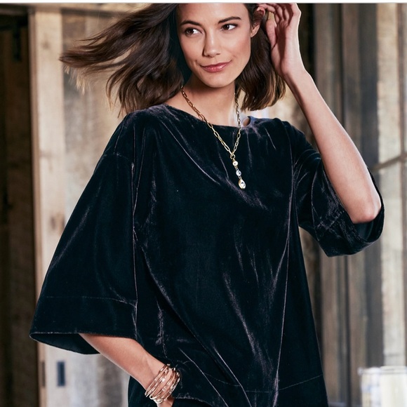 Soft Surroundings Tops - Soft Surroundings Aria Velvet Tunic Black NWT